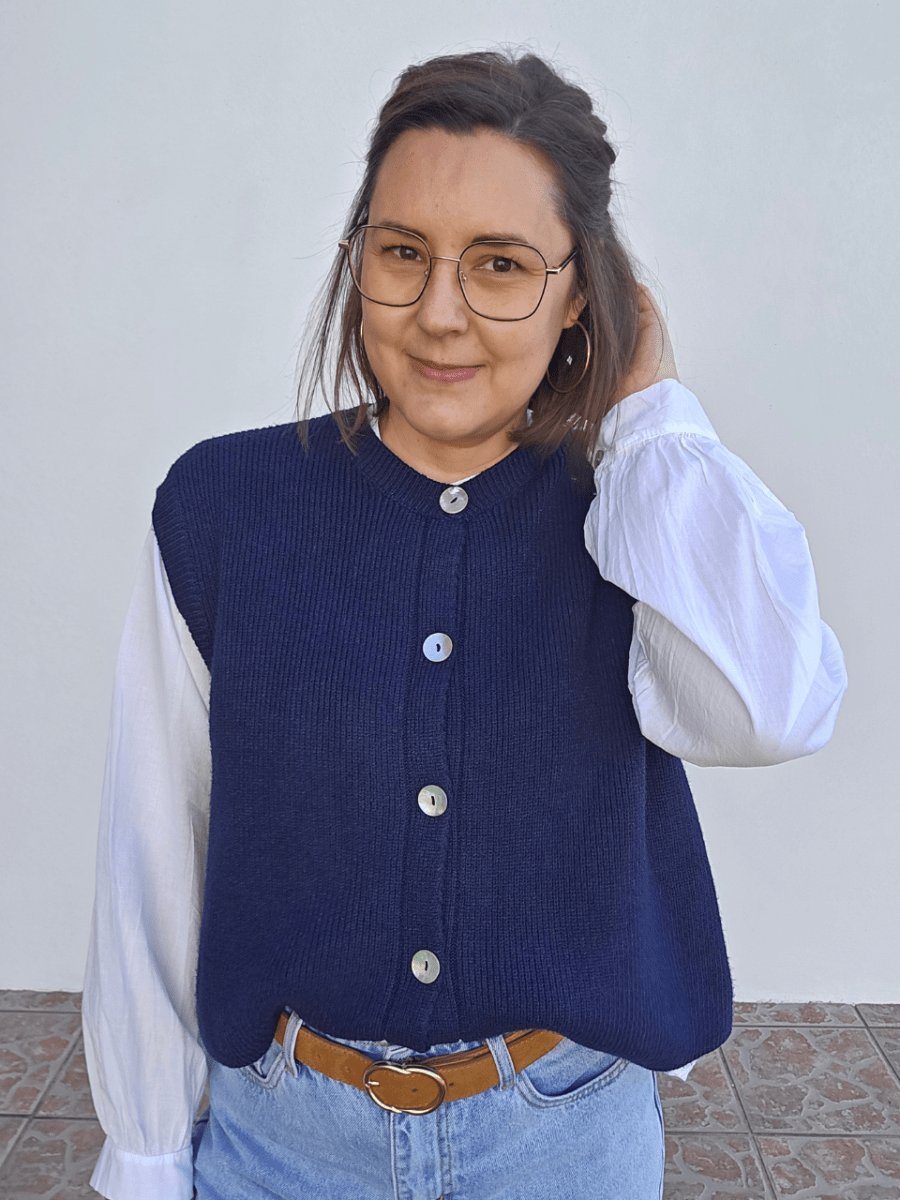 Gilet sans manches femme boutonné – Maille douce