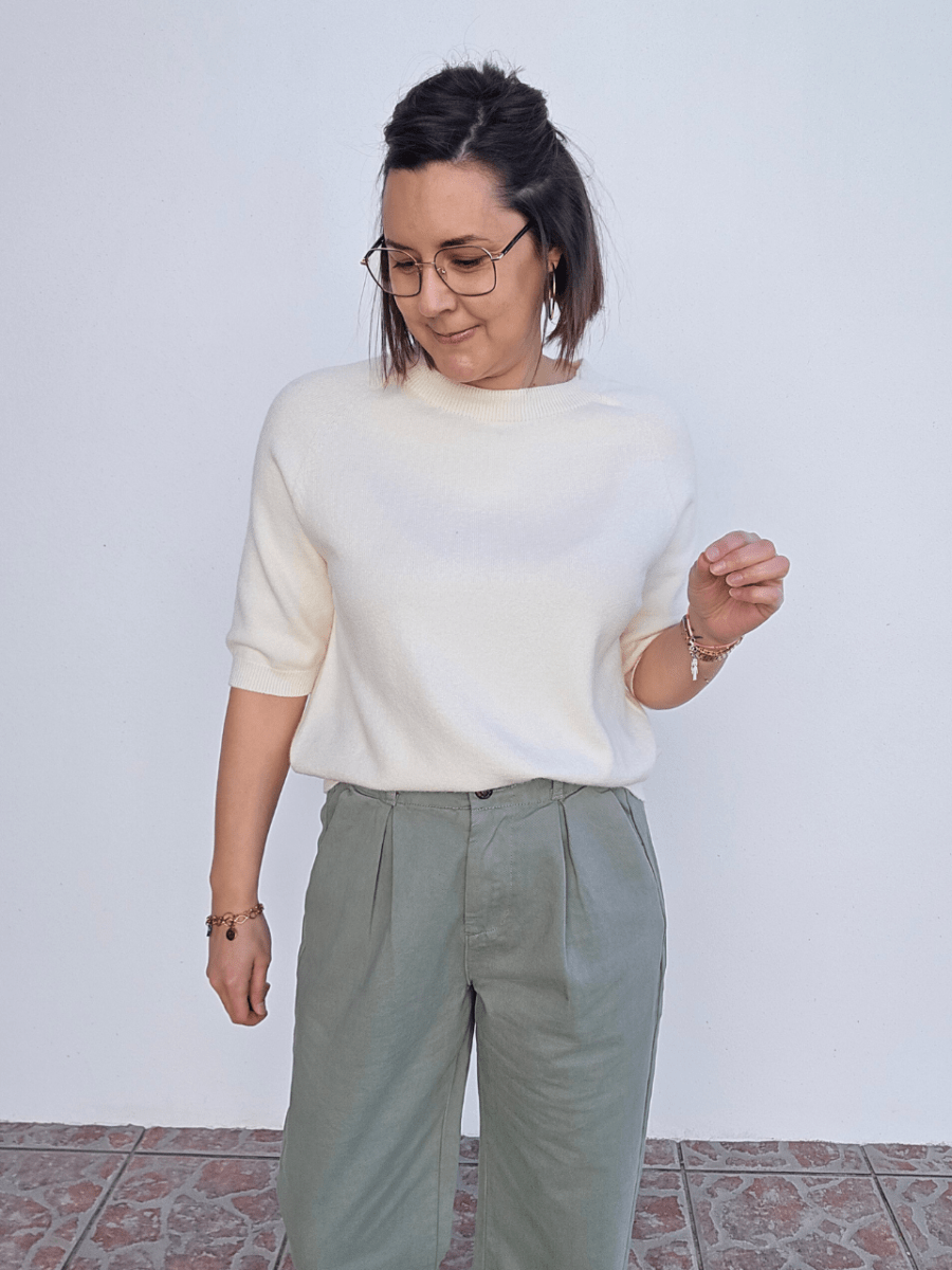 Pull femme manches courtes